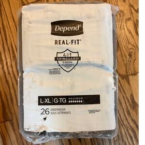 Depend Real Fit for Men Incontinence Brief ~ Size L/XL ~‎ 26 ct